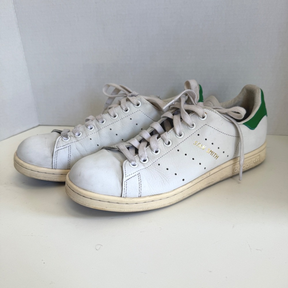 Adidas Stan Smith Lo White‎ Green Leather Sneakers Mens Size 9